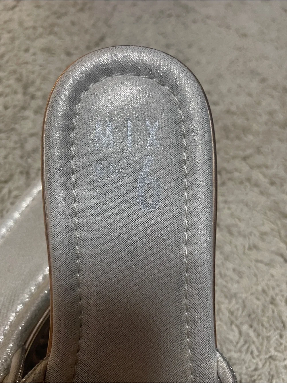 Sparkle Slide Sandals in Metallic Silver